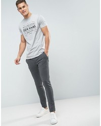 graues bedrucktes T-shirt von Asos