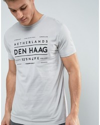 graues bedrucktes T-shirt von Asos