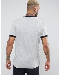 graues bedrucktes T-shirt von Pull&Bear