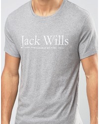 graues bedrucktes T-shirt von Jack Wills