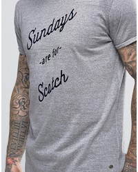 graues bedrucktes T-shirt von Scotch & Soda