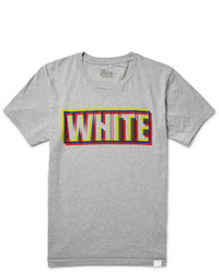 graues bedrucktes T-shirt von White Mountaineering
