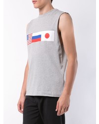 graues bedrucktes Trägershirt von Gosha Rubchinskiy