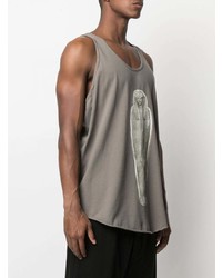 graues bedrucktes Trägershirt von Rick Owens DRKSHDW