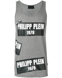 graues bedrucktes Trägershirt von Philipp Plein