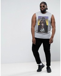 graues bedrucktes Trägershirt von Asos