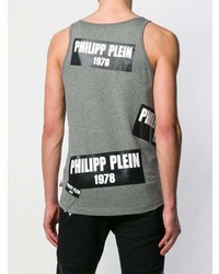 graues bedrucktes Trägershirt von Philipp Plein