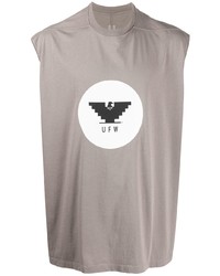 graues bedrucktes Trägershirt von Rick Owens