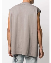 graues bedrucktes Trägershirt von Rick Owens