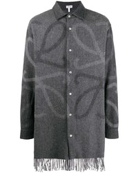 graues bedrucktes Wolllangarmhemd von Loewe