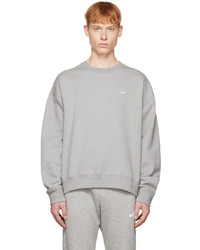 graues besticktes Fleece-Sweatshirt von Nike