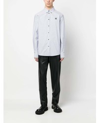 graues besticktes Langarmhemd von Karl Lagerfeld