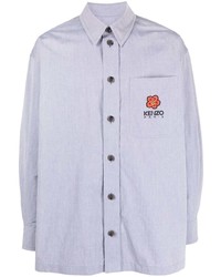 graues besticktes Langarmhemd von Kenzo