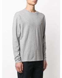 graues besticktes Langarmshirt von MAISON KITSUNÉ