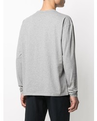 graues besticktes Langarmshirt von MAISON KITSUNÉ