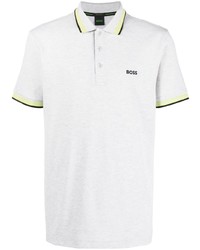 graues besticktes Polohemd von BOSS