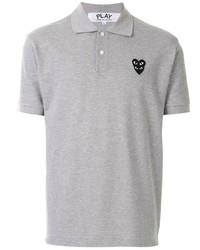 graues besticktes Polohemd von Comme Des Garcons Play