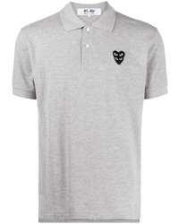 graues besticktes Polohemd von Comme Des Garcons Play