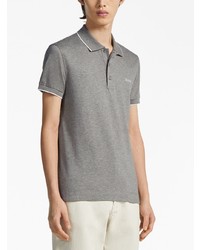 graues besticktes Polohemd von Zegna