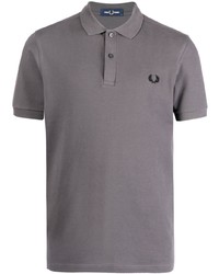 graues besticktes Polohemd von Fred Perry