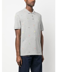 graues besticktes Polohemd von Kenzo