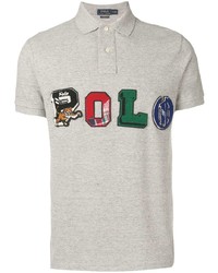 graues besticktes Polohemd von Polo Ralph Lauren