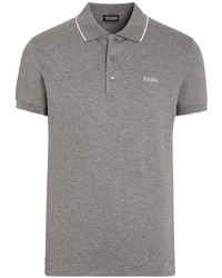 graues besticktes Polohemd von Zegna