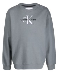 graues besticktes Sweatshirt von Calvin Klein Jeans