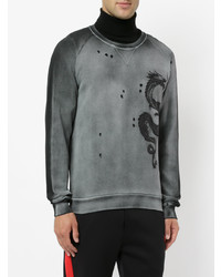 graues besticktes Sweatshirt von Pierre Balmain