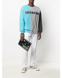 graues besticktes Sweatshirt von Moschino