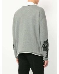 graues besticktes Sweatshirt von Maison Margiela