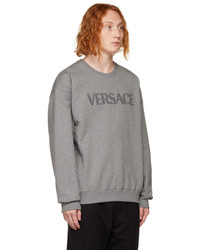 graues besticktes Sweatshirt von Versace