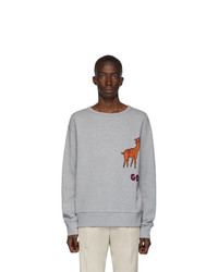 graues besticktes Sweatshirt von Gucci
