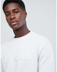 graues besticktes Sweatshirt von New Look