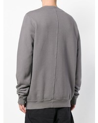 graues besticktes Sweatshirt von Rick Owens DRKSHDW