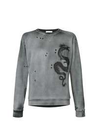 graues besticktes Sweatshirt von Pierre Balmain