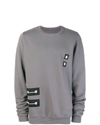 graues besticktes Sweatshirt von Rick Owens DRKSHDW