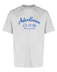 graues besticktes T-Shirt mit einem Rundhalsausschnitt von Ader Error