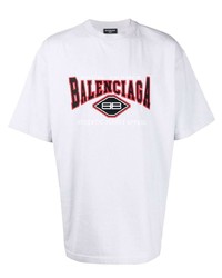 graues besticktes T-Shirt mit einem Rundhalsausschnitt von Balenciaga