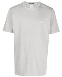 graues besticktes T-Shirt mit einem Rundhalsausschnitt von C.P. Company