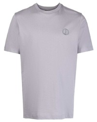 graues besticktes T-Shirt mit einem Rundhalsausschnitt von Dunhill