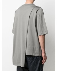 graues besticktes T-Shirt mit einem Rundhalsausschnitt von Rick Owens X Champion