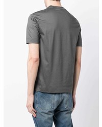 graues besticktes T-Shirt mit einem Rundhalsausschnitt von Emporio Armani