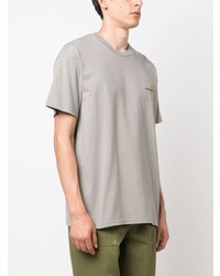 graues besticktes T-Shirt mit einem Rundhalsausschnitt von Carhartt WIP