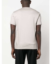 graues besticktes T-Shirt mit einem Rundhalsausschnitt von Giorgio Armani