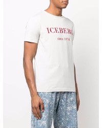 graues besticktes T-Shirt mit einem Rundhalsausschnitt von Iceberg