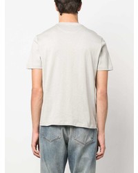 graues besticktes T-Shirt mit einem Rundhalsausschnitt von Eleventy