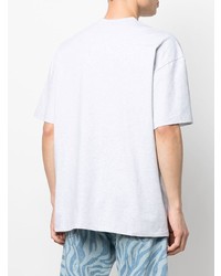 graues besticktes T-Shirt mit einem Rundhalsausschnitt von MSGM