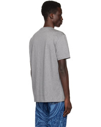 graues besticktes T-Shirt mit einem Rundhalsausschnitt von Versace