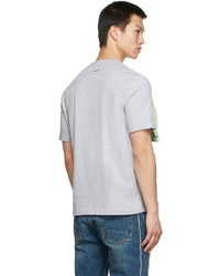 graues besticktes T-Shirt mit einem Rundhalsausschnitt von Lanvin